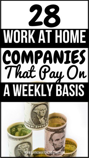 Are you pressed for cash and are looking for work at home jobs that pay weekly? If you are then you are at the right place! I know just how difficult it can be when you want to do something and you luck the funds to do it. That's why I have put together a list of 28 work-at-home companies that will pay you once or twice a week from the comfort of your couch, so as to ease the financial constraint. Not all these work from home companies will be hiring but a handful will. So, check them out, select a few and start earning this week! Good luck!