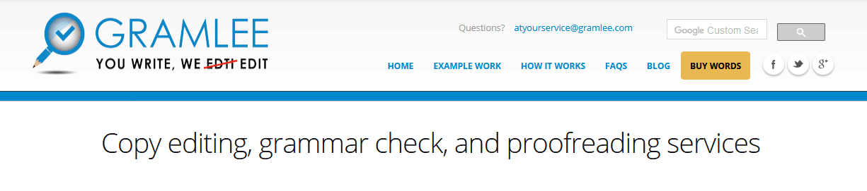 Gramlee copy editing services