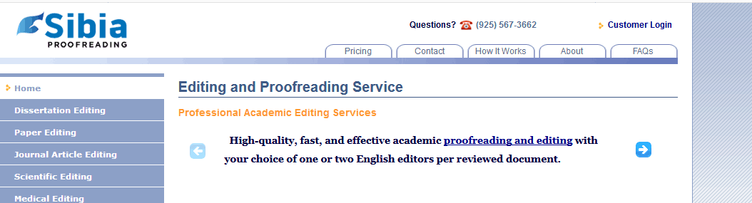 Sibia editing and proofreading services