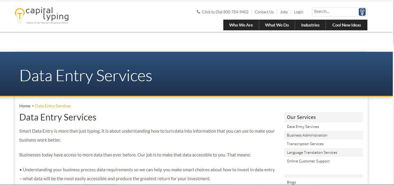 data entry jobs from capital typing