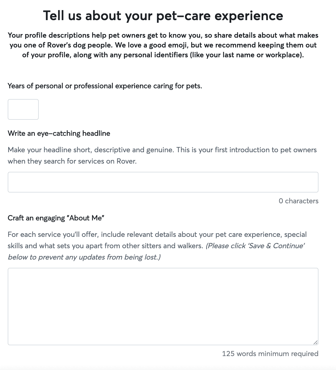 dog sitter requirements