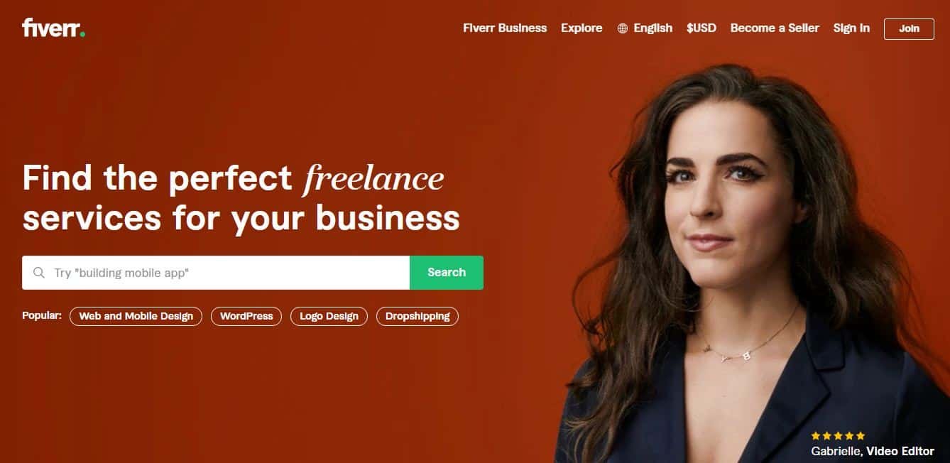 find odd jobs using the fiverr app