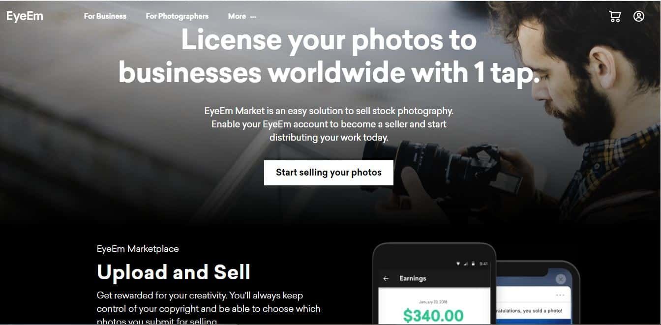 sell your stock images and photos on EyeEm and start making money online